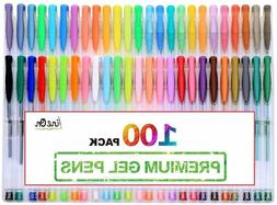 100Gel Pens Set Colored Glitter For Kids Adult Coloring Book