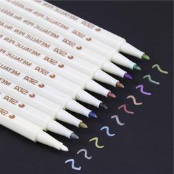 10Colors Metallic Artist Marker Brush Pen Set For Manga Chil