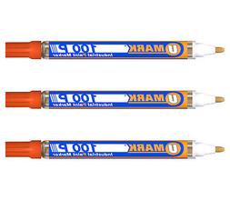 3 Pack - Orange Valve Action Metal Paint Marker U-Mark, Made