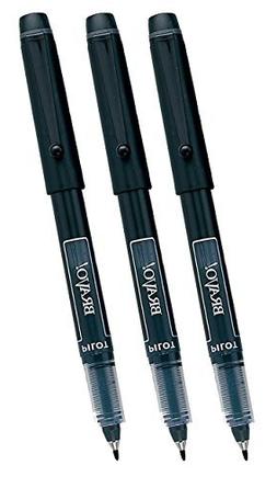 3 PENS Pilot Bravo Liquid Ink Marker Pen, Bold Point, Black 