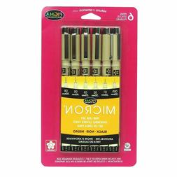 30062 Sakura Pigma Micron Fine Line Marker Pen Set, Black In