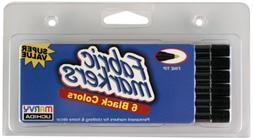 Uchida 510-6F Marvy Fine Tip Black Color Fabric Marker Set