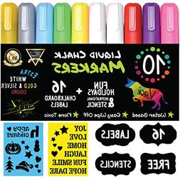 By Vaci, Pack Of 10 + Drawing Stencils + 16 Labels, Premium 