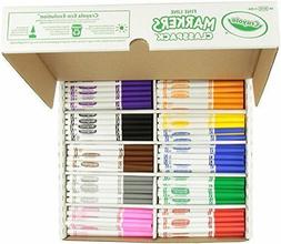 Crayola BIN8210 Non-Washable Classpack Markers, Fine Point, 