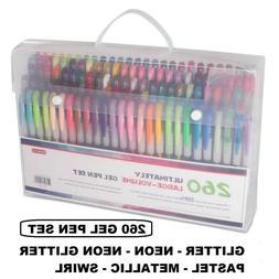 Shuttle Art 260 Colors Gel Pens and Refills Set Adult Colori