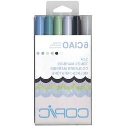 Copic Marker I6-SEA Ciao Markers, Sea, 6-Pack