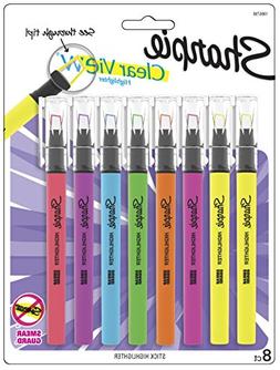 Sharpie Clear View Highlighter Stick, Assorted, 8 Pack 