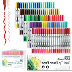 Dual Tip Brush Twin Marker Pens Watercolor for Adult Colorin