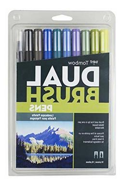 Tombow 56169 Dual Brush Pen Art Markers, Landscape, 10-Pack.