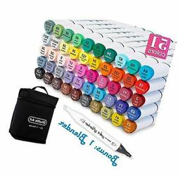 Shuttle Art 50 Colors Dual Tip Art Markers,Permanent Marker 