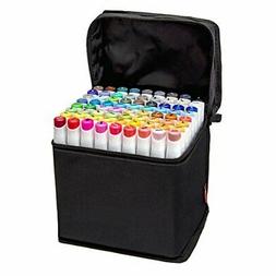 72 Colors Dual Tip Art Markers,Fine and Chisel Tip,Permanent