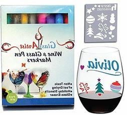 - Set Of 8 Metallic Colors For Glass - Washable
