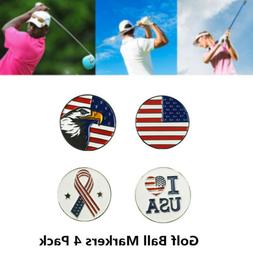 Lot Of 4 Pcs Fits Hat Clip Or Divot Tools Usa Eagle And Flag