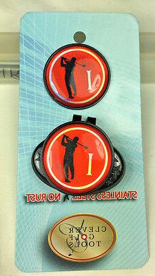 2 Initial Letter  Men  Golf Ball Marker. + 1 Magnetic Hat Cl