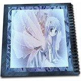 3dRose db_14822_1 Blue Anime Angel Drawing Book, 8 by 8-Inch