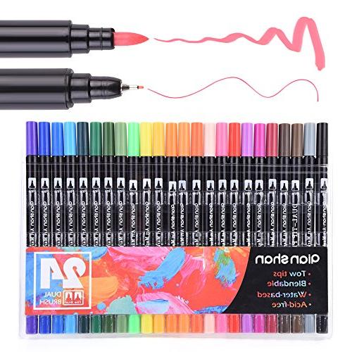 24 Colors - With Fineliner Fibre Tip 0.4 Fine