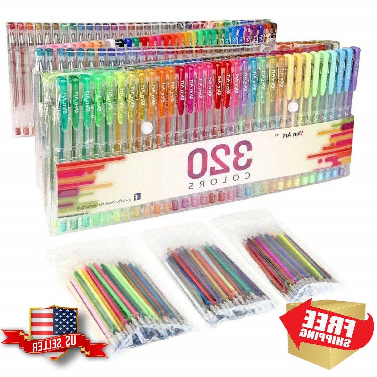 Aen Art Gel Pens 160 Colored Gel Pen Set with 160 Refills Gi