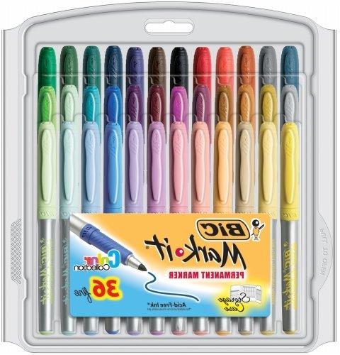 BIC Point Permanent Permanent Markers, Point, Assorted Colors,