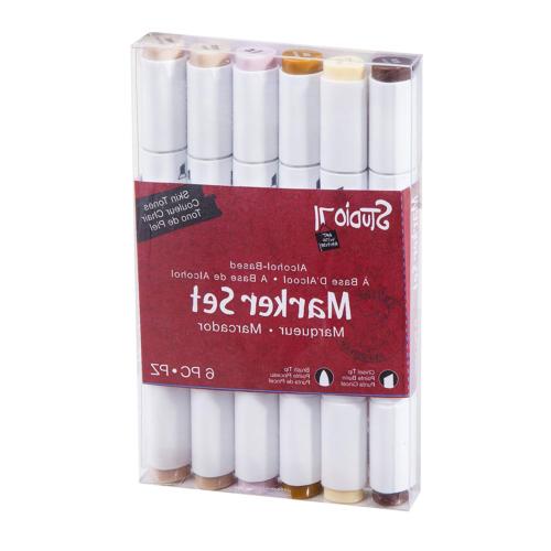 Darice Studio 71, Skin Tones, 6 Piece Alcohol-Based Marker S