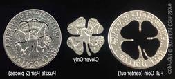 Lucky Golf Ball Marker Good Luck Four 4-Leaf Clover Cut Coin