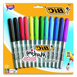 ** Mark-It Permanent Markers, Fine Point, Assorted, 12/Set *