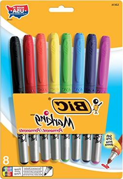 Permanent Marker w/ Rubber Grip, Fine Point, Assorted, 8-Pac