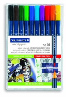 Staedtler Marsgraphic Duo Brush Markers, 3000WP10