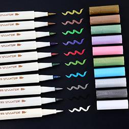 Glitter Paint Pen Calligraphy Brush Pens, Ohuhu Set Of 10 Fo