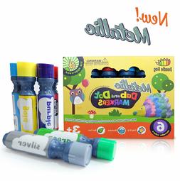 ▶METALLIC MARKER SET OF 6 Bright Colors Washable Ideal for